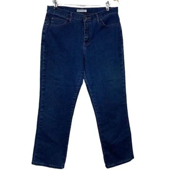 LEE RELAXED FIT AT THE WAIST WOMEN'S STRETCH STRAIGHT LEG JEANS 12 SHORT - Picture 1 of 6